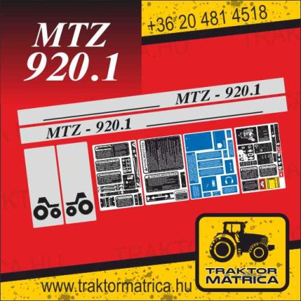 MTZ 920.1 matricakészlet fülke és szűrő matricákkal (levonó, decal, Aufkleber)