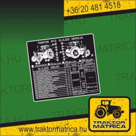 MTZ olajzó séma matrica (levonó, decal, Aufkleber)
