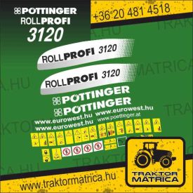   Pöttinger Rollprofi 3120 matricakészlet (levonó, decal, Aufkleber)