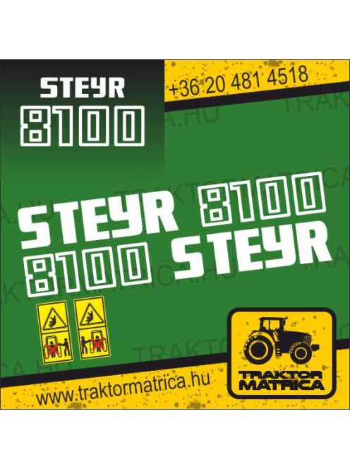 Steyr 8100 matricakészlet (levonó, decal, Aufkleber)