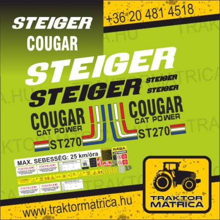 Steiger Cougar ST270 matricakészlet biztonsági matricákkal (levonó, decal, Aufkleber)