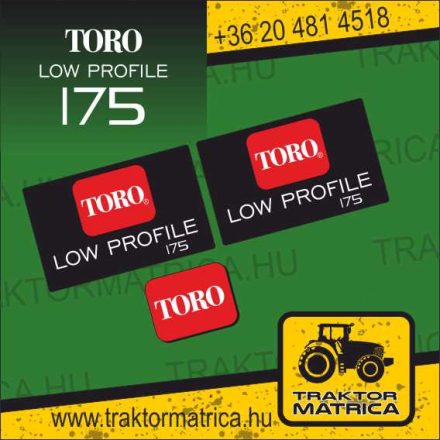 Toro Low Profile 175 matricakészlet (levonó, decal, Aufkleber)