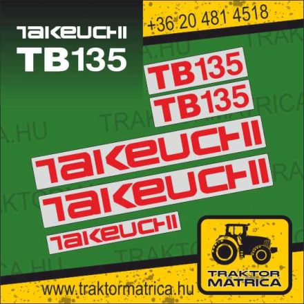 Takeuchi TB135 matricakészlet (levonó, decal, Aufkleber)