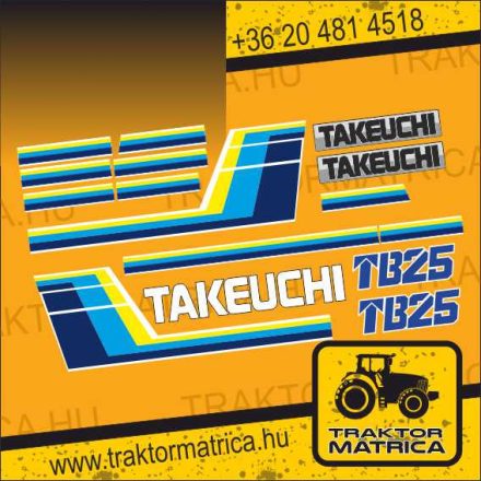 Takeuchi TB25 matricakészlet (levonó, decal, Aufkleber)
