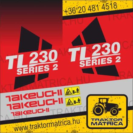 Takeuchi TL230 matricakészlet (levonó, decal, Aufkleber)