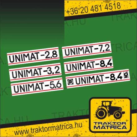 Unimat  matrica ( 2,8 - 3,2 - 5,6 - 7,2 - 8,4) (levonó, decal, Aufkleber)