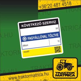 Üzemóra matrica (levonó, decal, Aufkleber