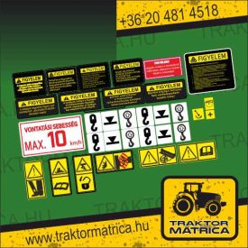   Vetőgép biztonsági matrica készlet (levonó, decal, Aufkleber)