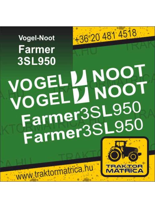 Vogel-Noot Farmer 3SL950 matricakészlet (levonó, decal, Aufkleber)