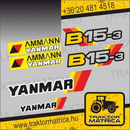 Yanmar B15-3 matricakészlet  (levonó, decal, Aufkleber)