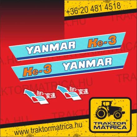 Yanmar Ke-3 matricakészlet (levonó, decal, Aufkleber)