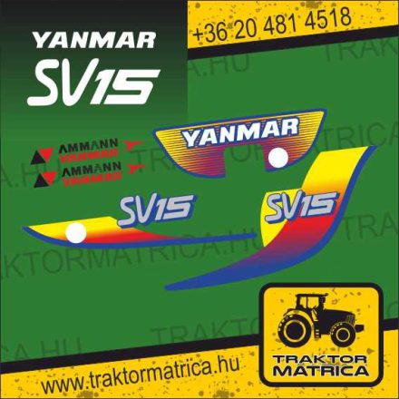 Yanmar SV 15 matrickészlet (levonó, decal, Aufkleber)