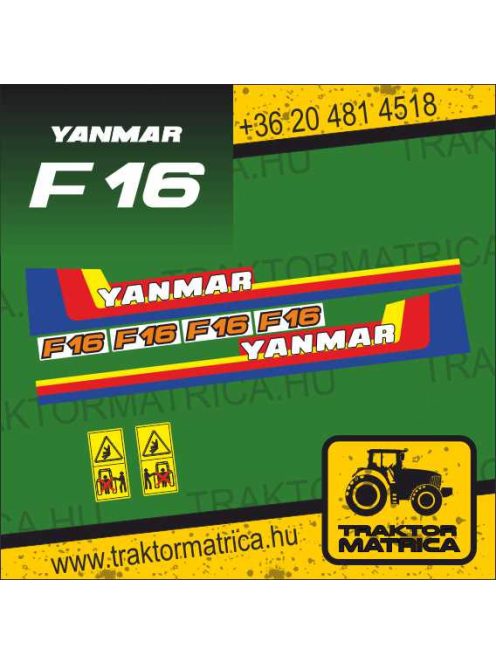 Yanmar F 16 matricakészlet (levonó, decal, Aufkleber)