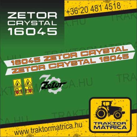 Zetor Crystal 16045 matricakészlet (levonó, decal, Aufkleber)