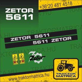   Zetor 5611 matricakészlet biztonsági matricákkal (levonó, decal, Aufkleber)