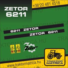   Zetor 6211 matricakészlet biztonsági matricákkal (levonó, decal, Aufkleber)