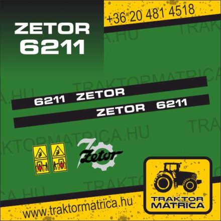 Zetor 6211 matricakészlet biztonsági matricákkal (levonó, decal, Aufkleber)