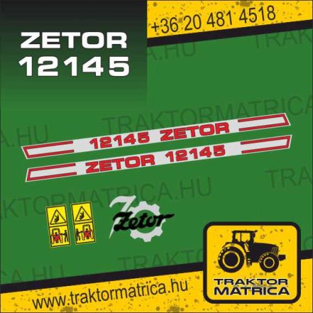 Zetor 12145 matricakészlet biztonsági matricákkal (levonó, decal, Aufkleber)