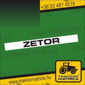 Zetor matrica fülke tetejére (levonó, decal, Aufkleber)